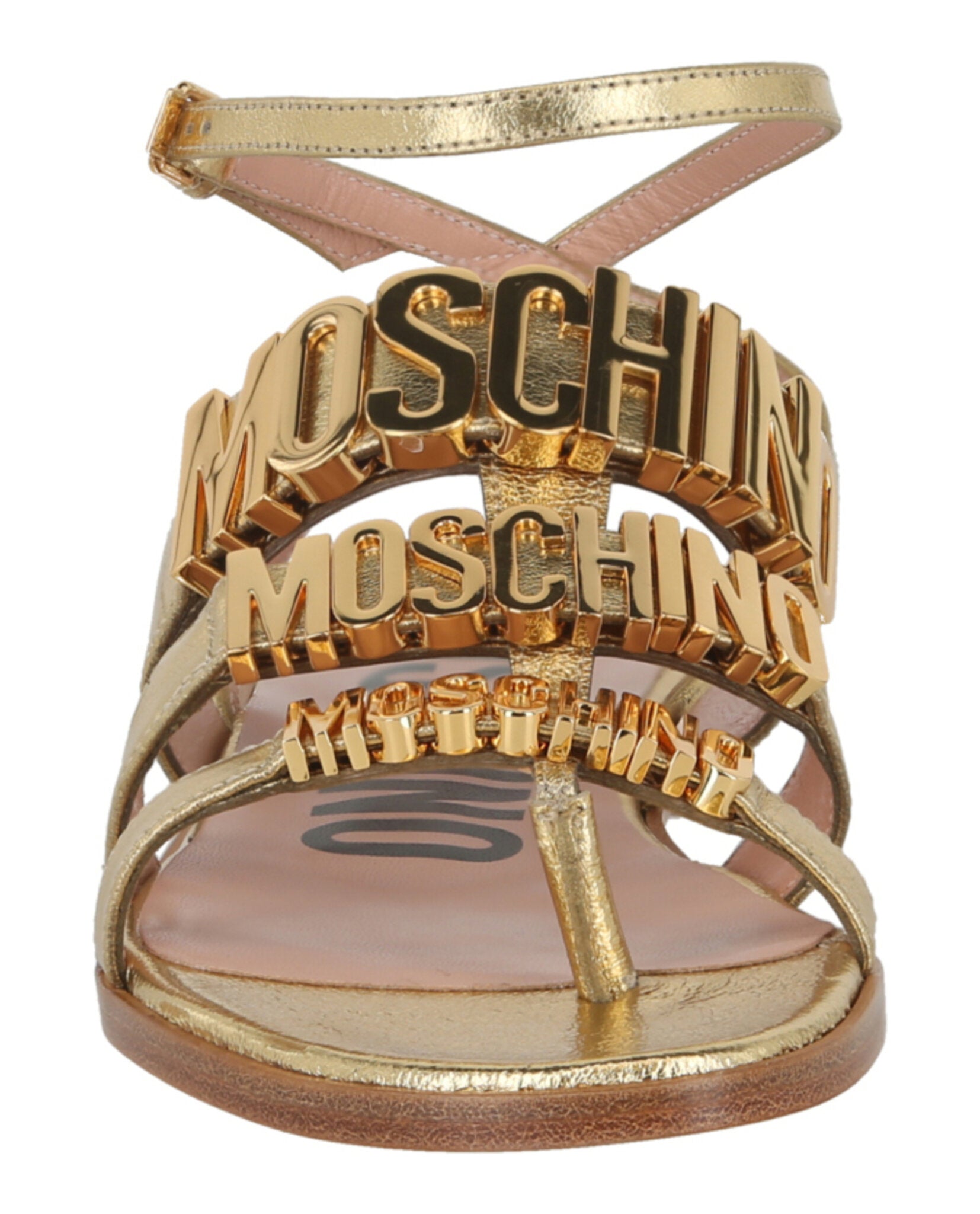 Moschino Womens Degrade Metal Logo Sandals