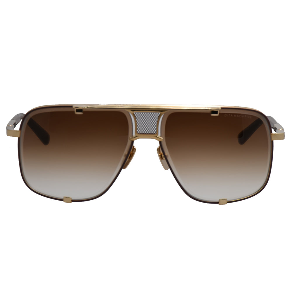 MACH-FIVE DT DRX-2087-I-GLD-BRN-64 Unisex Aviator Sunglasses