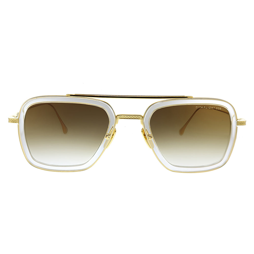 Flight.006 DT 7806-L-CLR-GLD-52 Unisex Aviator Sunglasses