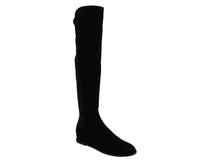 Stuart Weitzman Women's Black Mainline Suede Hidden Wedge Knee-High Boot 5 Black