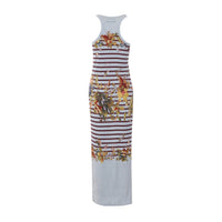 Jean Paul Gaultier Women Mariniere Grape Printed Long Dress