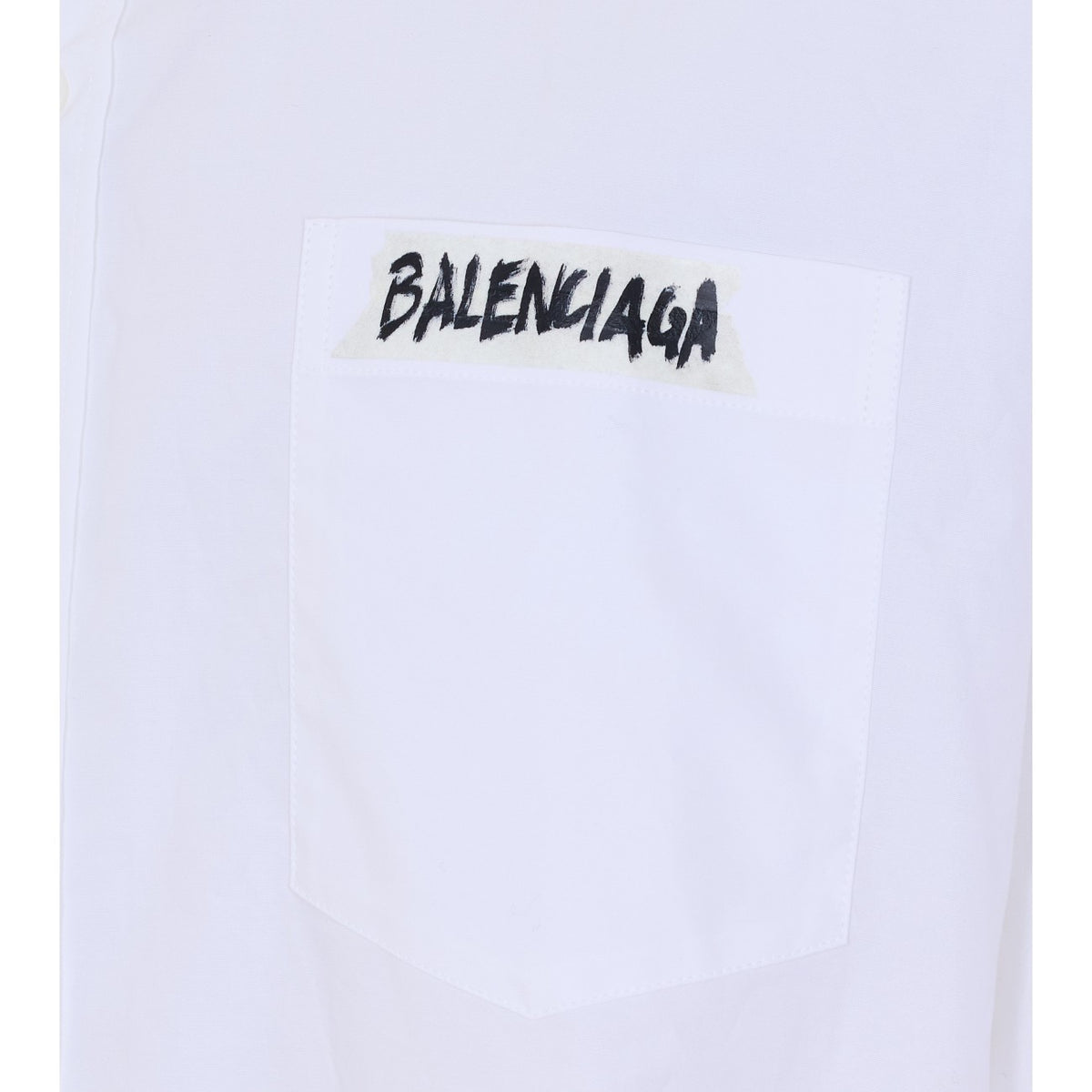 Balenciaga Men Masking Tape Print Shirt