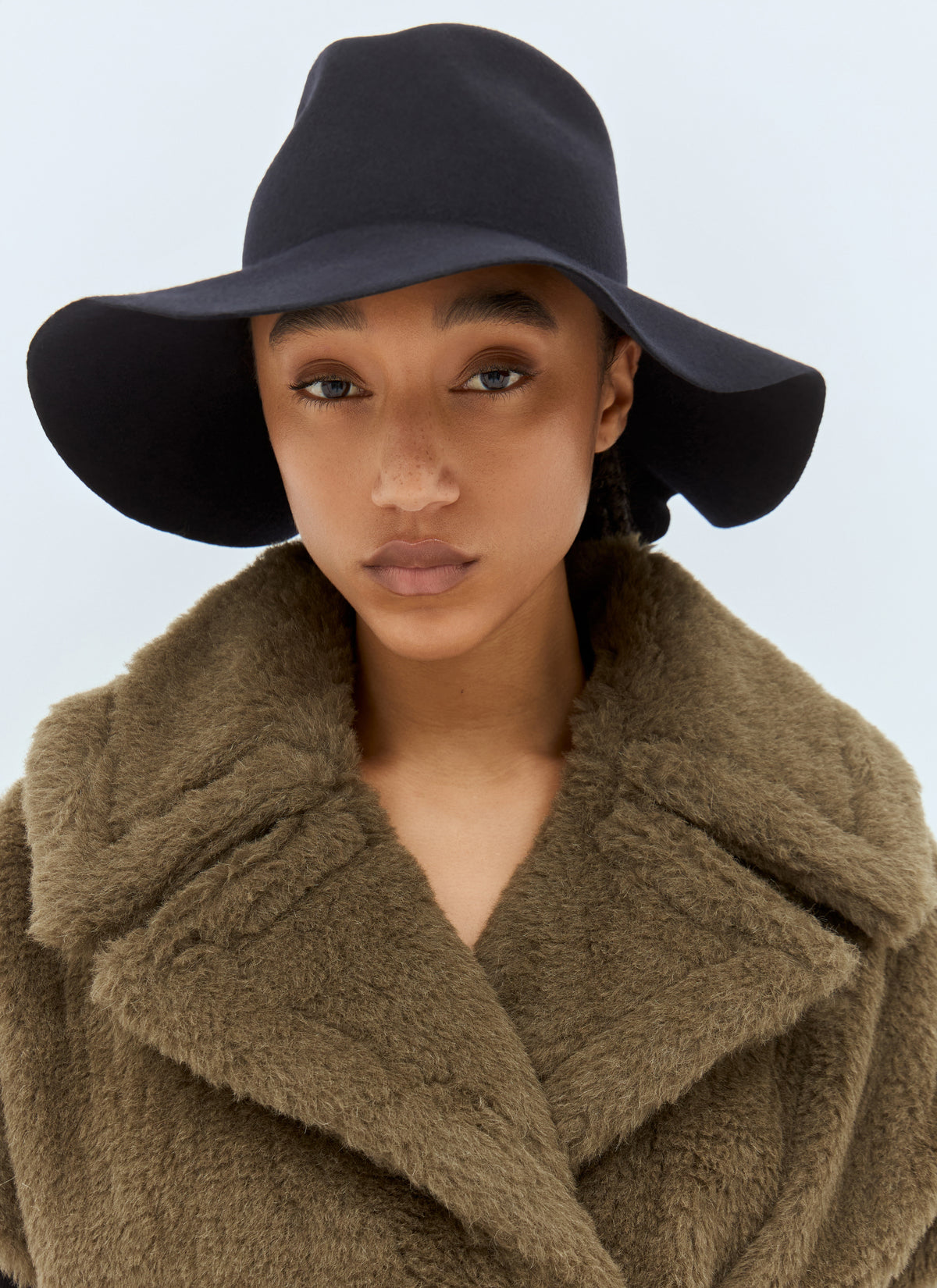 Max Mara Women Felt Wool Wide Brim Hat