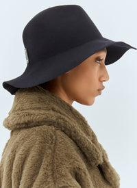 Max Mara Women Felt Wool Wide Brim Hat