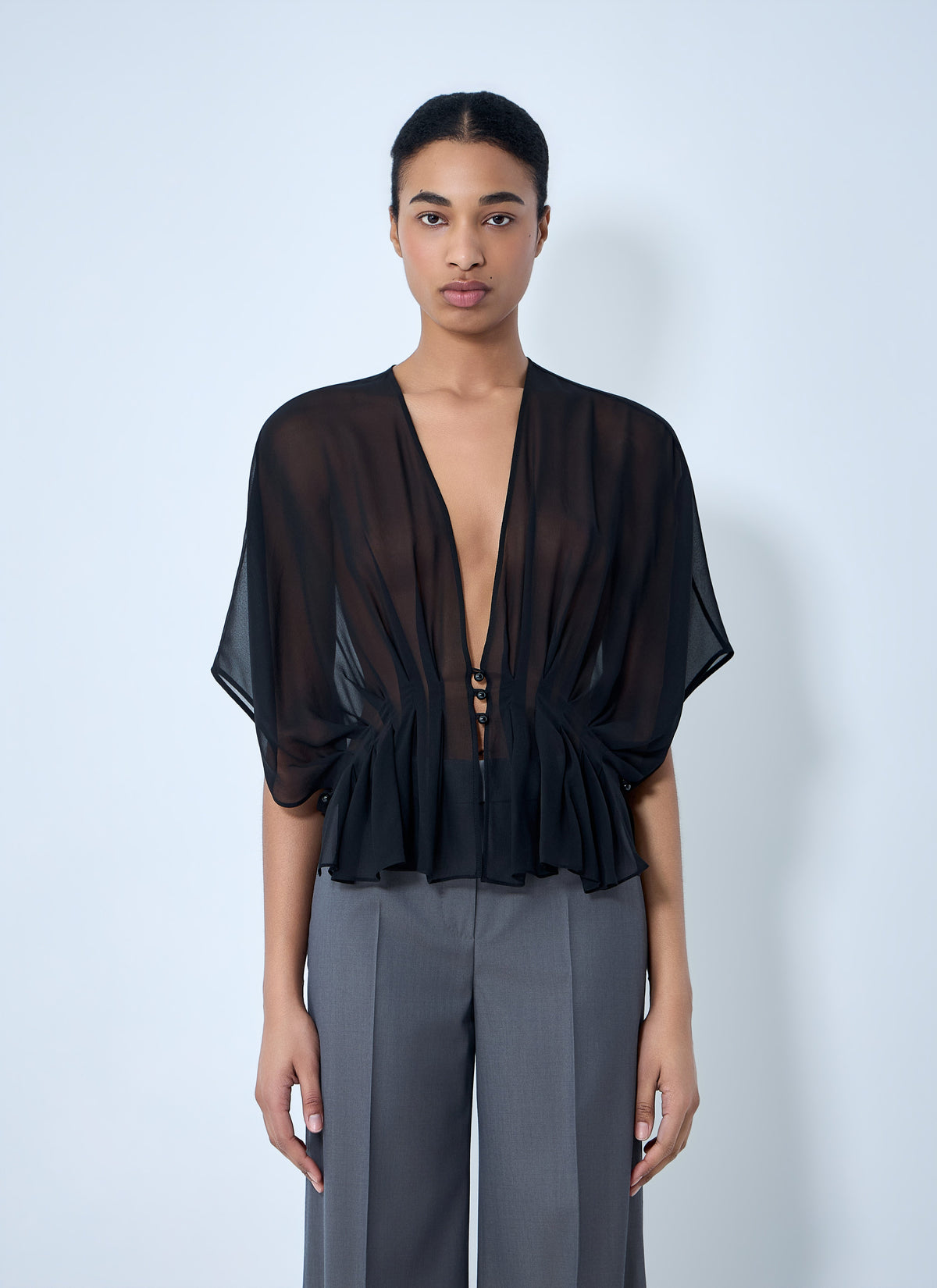 Max Mara Max Mara Women Sheer Button-Front Blouse