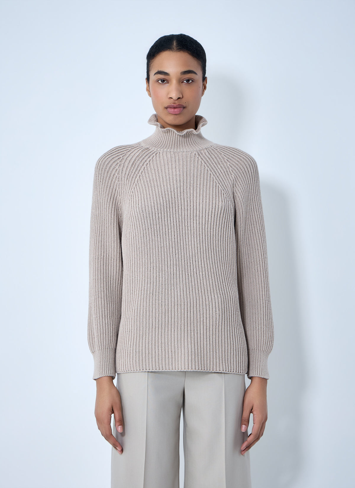 Max Mara Max Mara Women Ribbed Knit High Neck Sweater