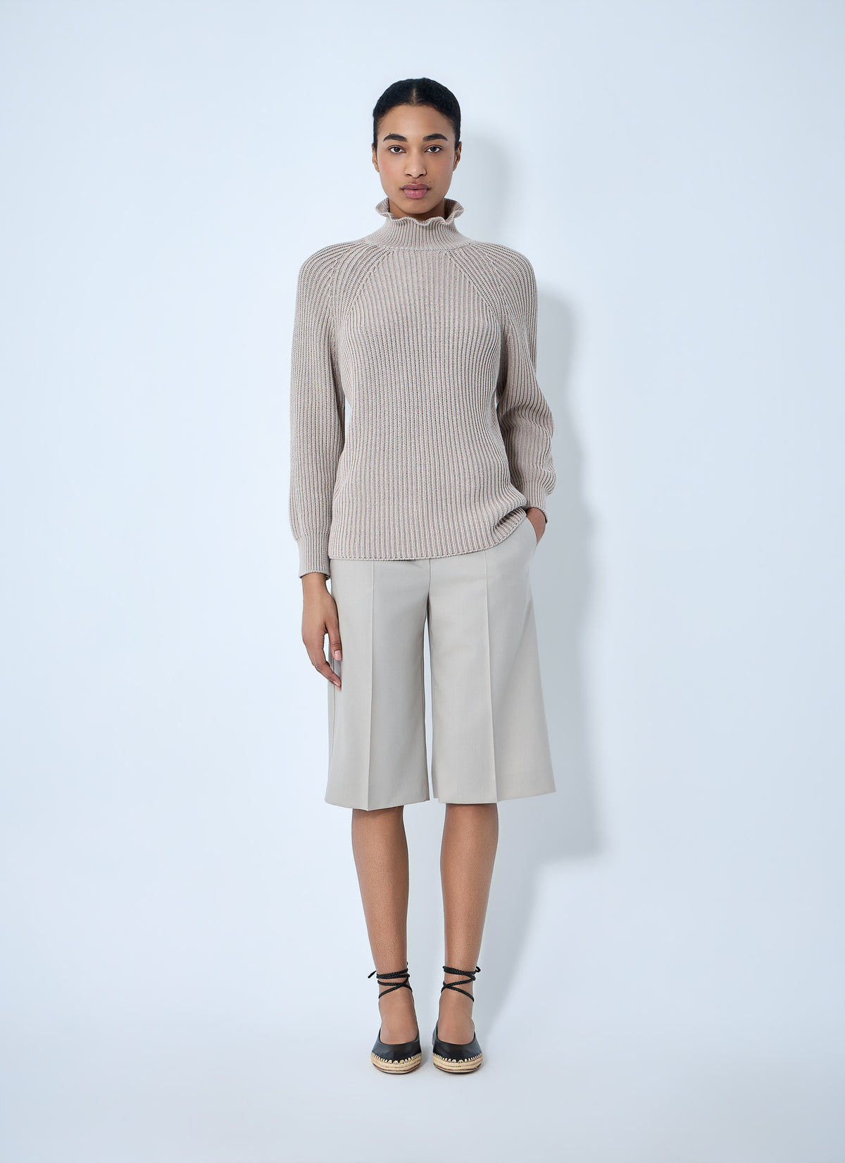 Max Mara Max Mara Women Ribbed Knit High Neck Sweater