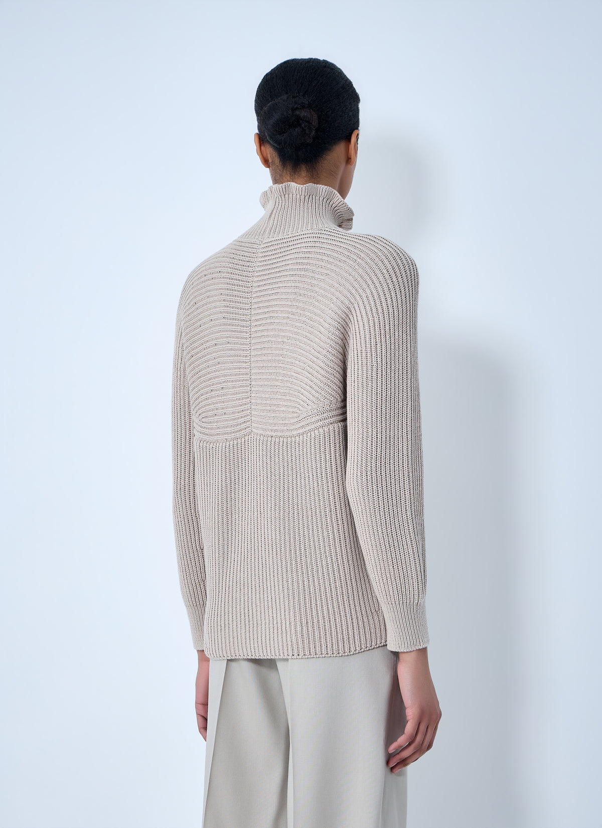 Max Mara Max Mara Women Ribbed Knit High Neck Sweater