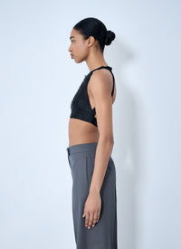 Max Mara Max Mara Women Suede Halter Crop Top