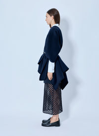 Max Mara Women Belted Wrap Poncho With Cut-Out Skirt