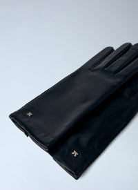 Max Mara Max Mara Women Leather Gloves With Logo Detail