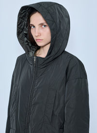 Max Mara The Cube Women Hooded Quilted Coat