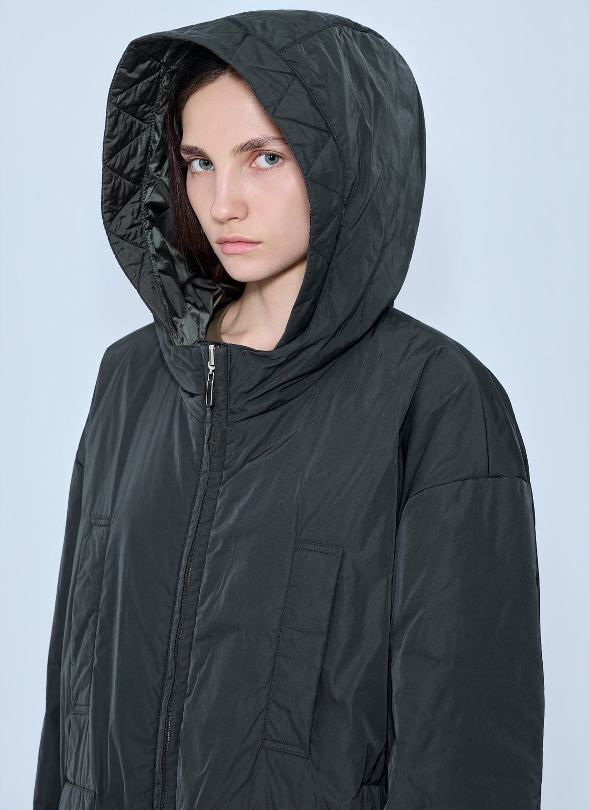Max Mara The Cube Women Hooded Quilted Coat