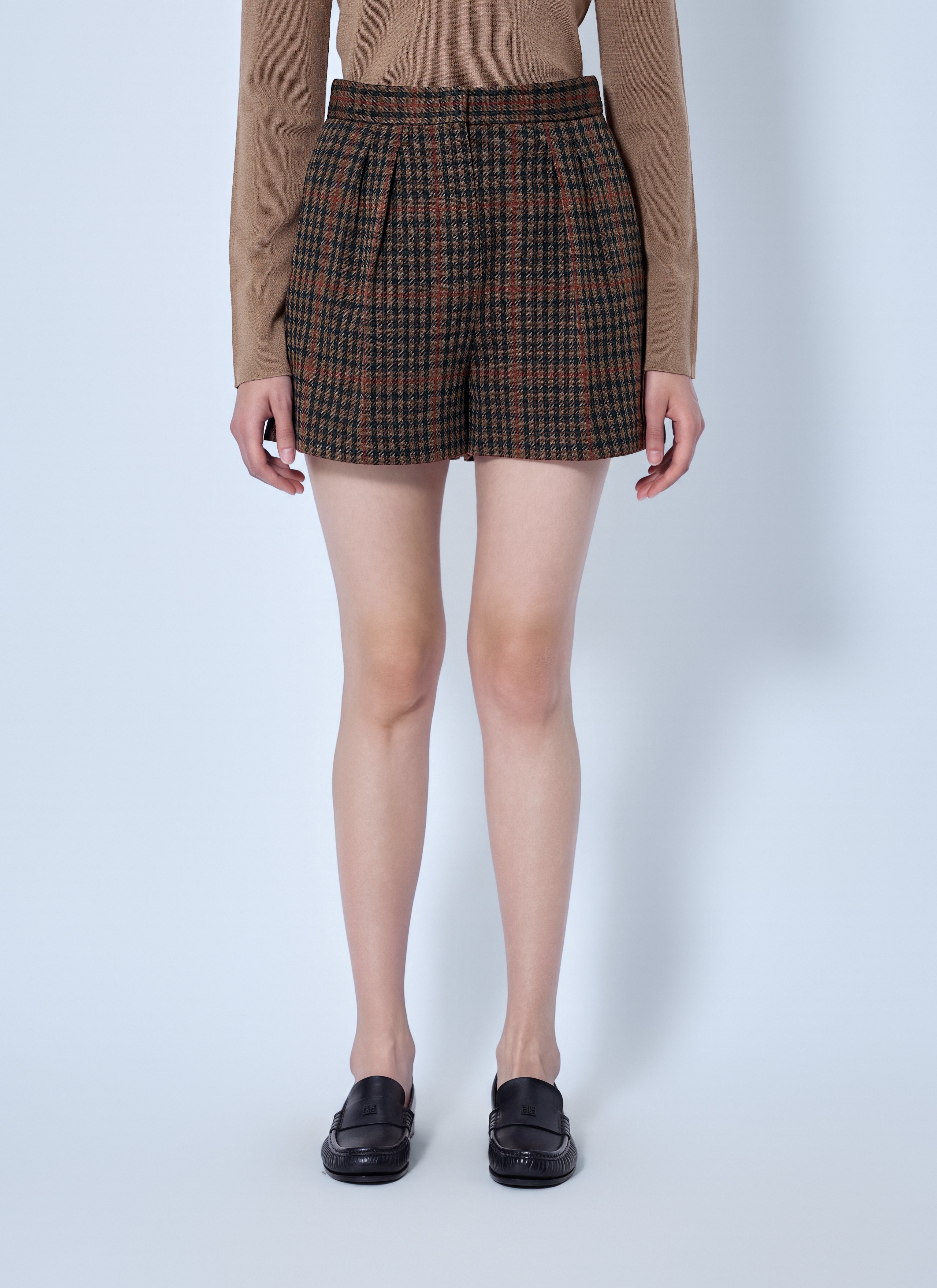 Max Mara Women Pleated Check Shorts – Bluefly