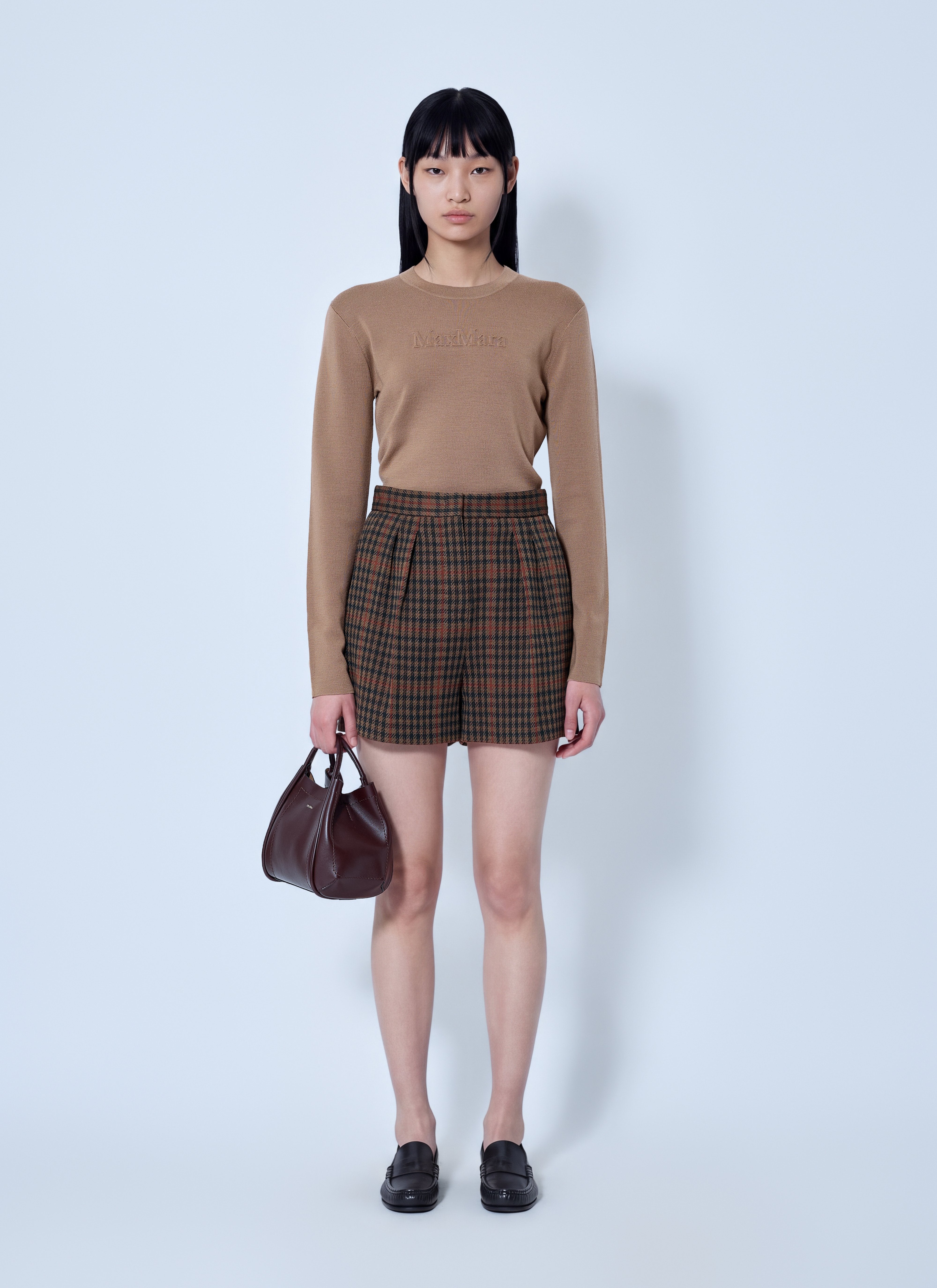 Max Mara Women Pleated Check Shorts – Bluefly