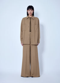 Max Mara Women Herringbone Wide-Leg Trousers