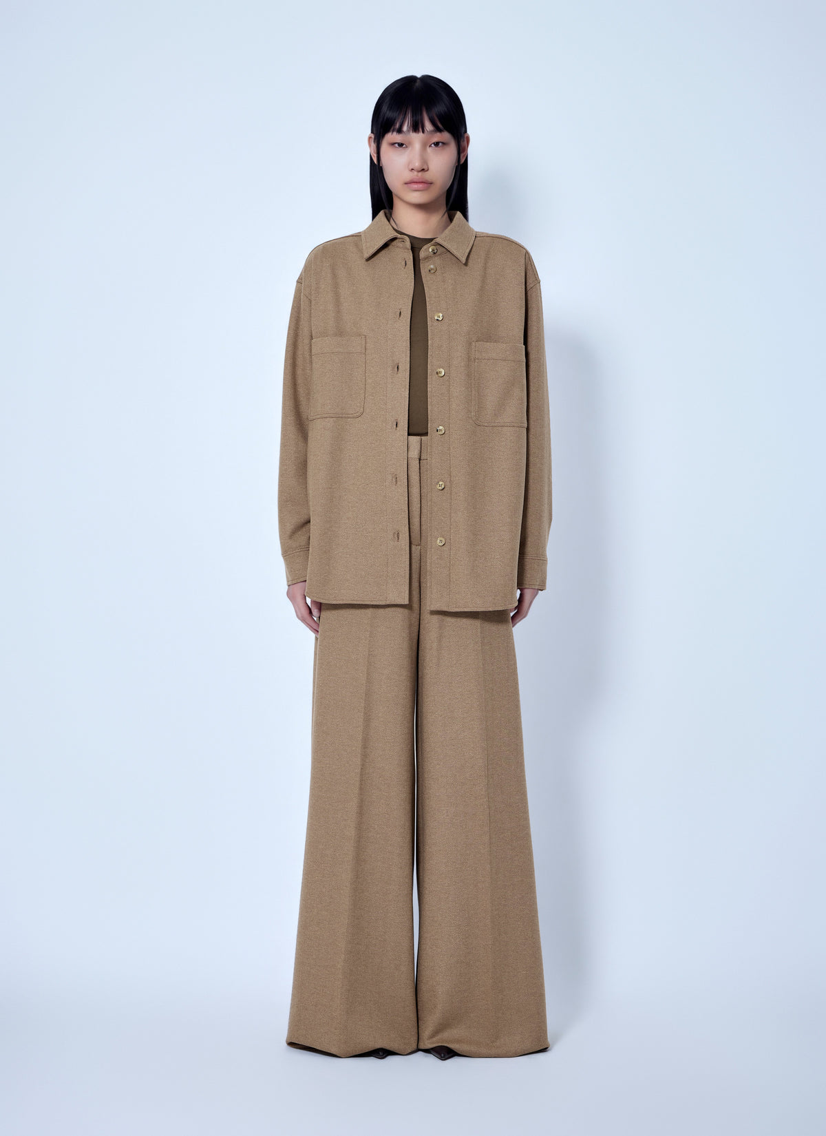 Max Mara Women Herringbone Wide-Leg Trousers