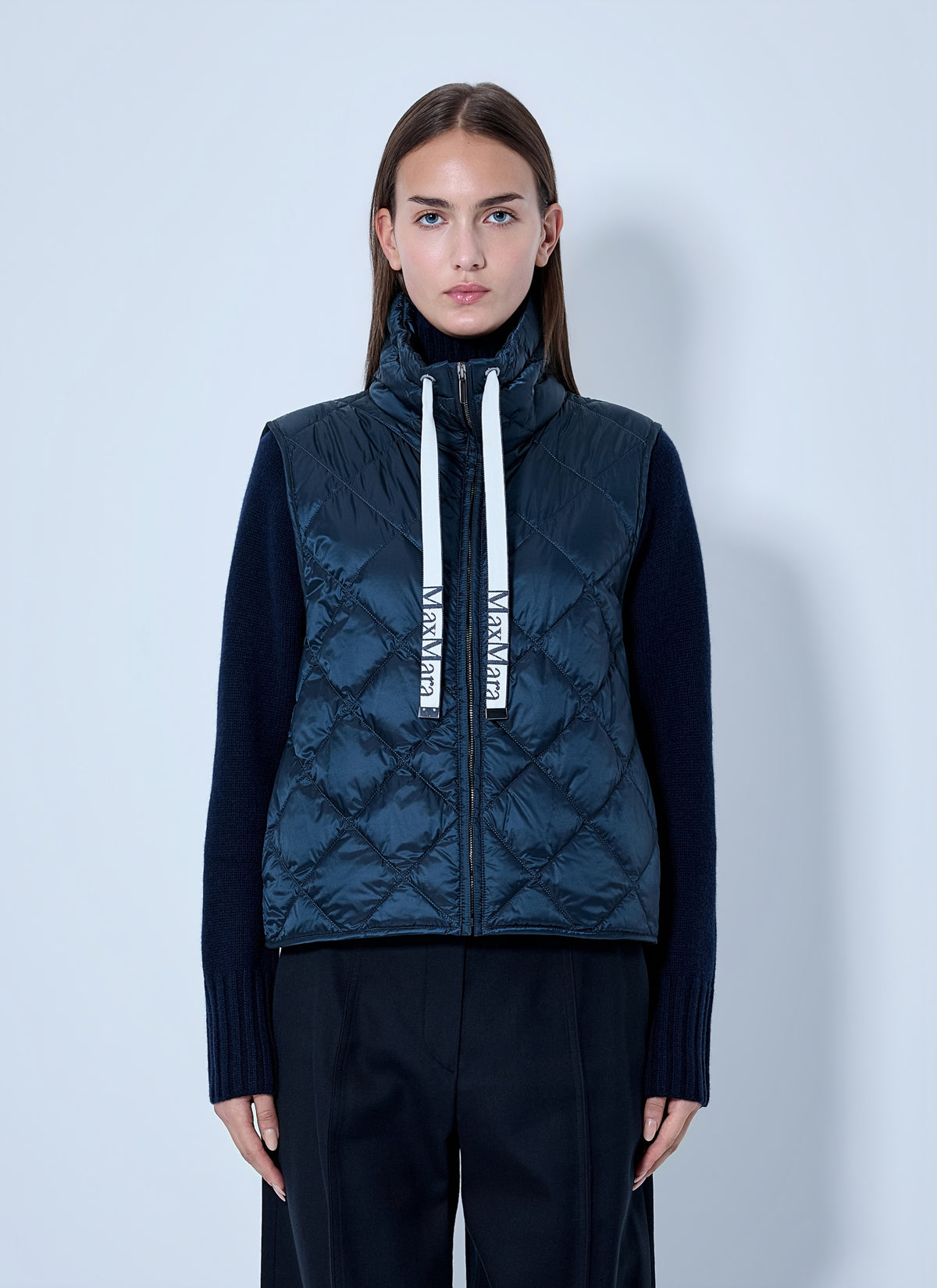 Max Mara The Cube Women Quilted Gilet With Drawstring Collar