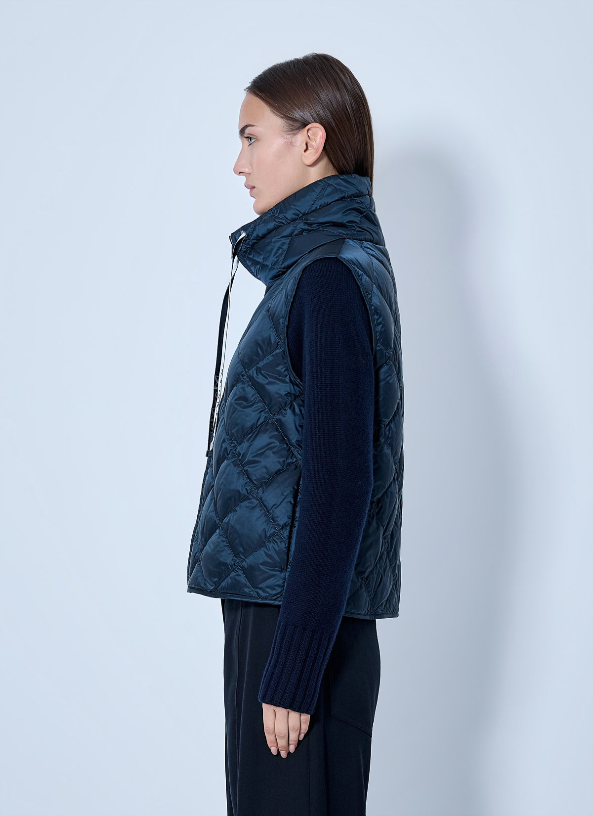Max Mara The Cube Women Quilted Gilet With Drawstring Collar