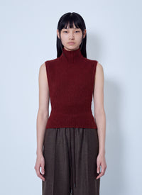Max Mara Max Mara Women Ribbed Sleeveless Turtleneck Top