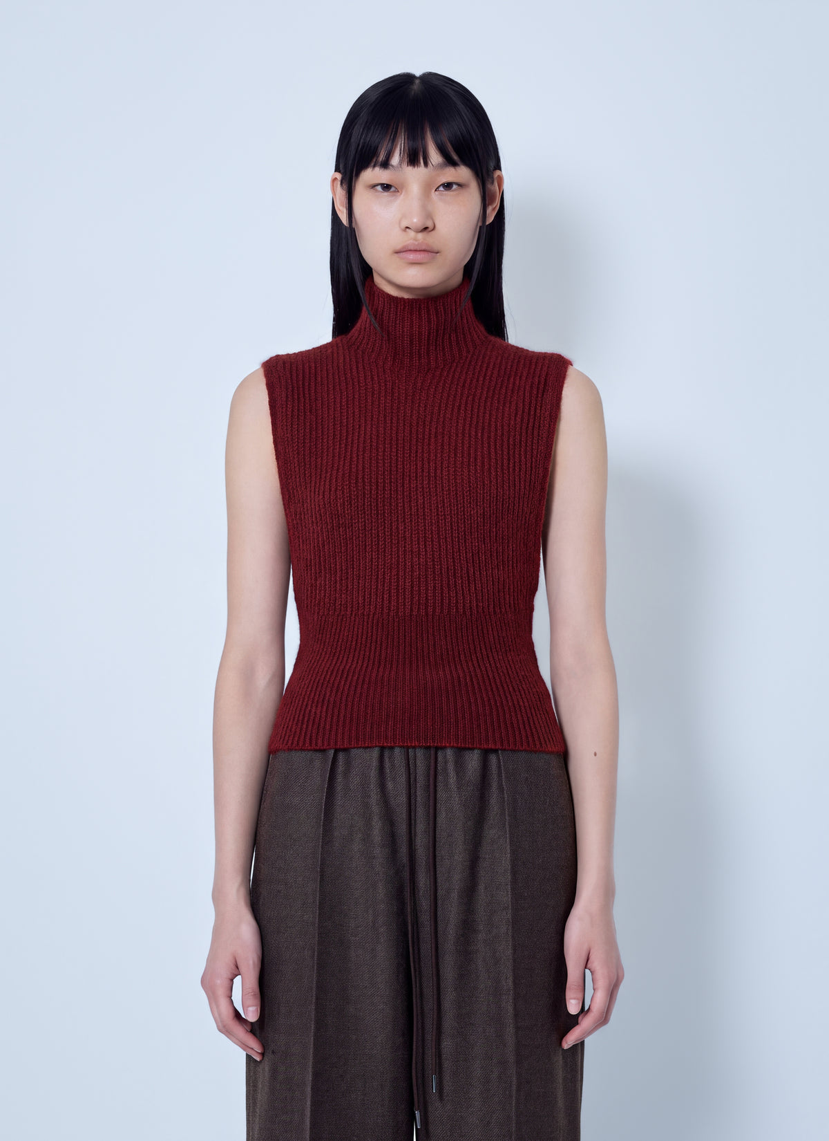 Max Mara Max Mara Women Ribbed Sleeveless Turtleneck Top