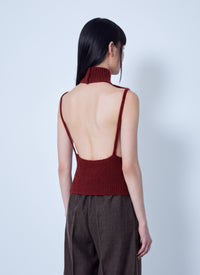 Max Mara Max Mara Women Ribbed Sleeveless Turtleneck Top