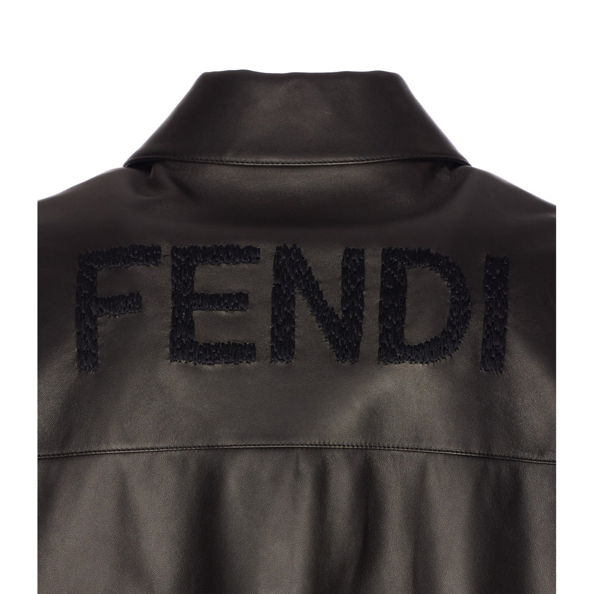 Fendi Fendi Men Maxi Lettering Fendi Leather Jacket