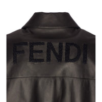 Fendi Fendi Men Maxi Lettering Fendi Leather Jacket