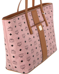 MCM Anya Pink Monogram Visetos Canvas Medium Shopper Tote