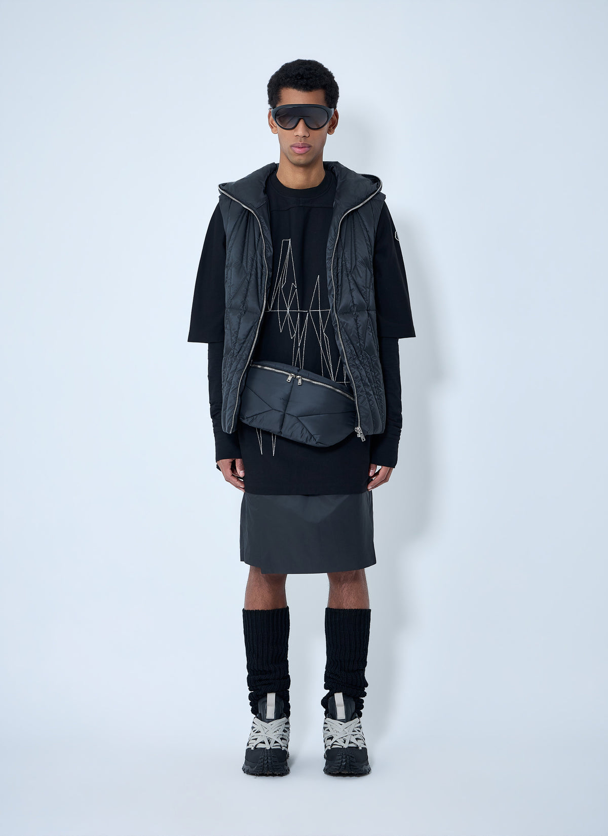 Moncler + Rick Owens Men Geocamo Flight Quilted Hooded Gilet