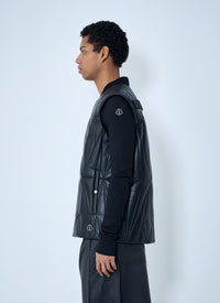 Moncler + Rick Owens Men Geocamo Flight Leather Hooded Gilet