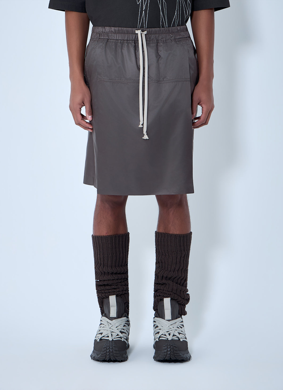 Moncler + Rick Owens Women Drawstring Midi Kilt Shorts