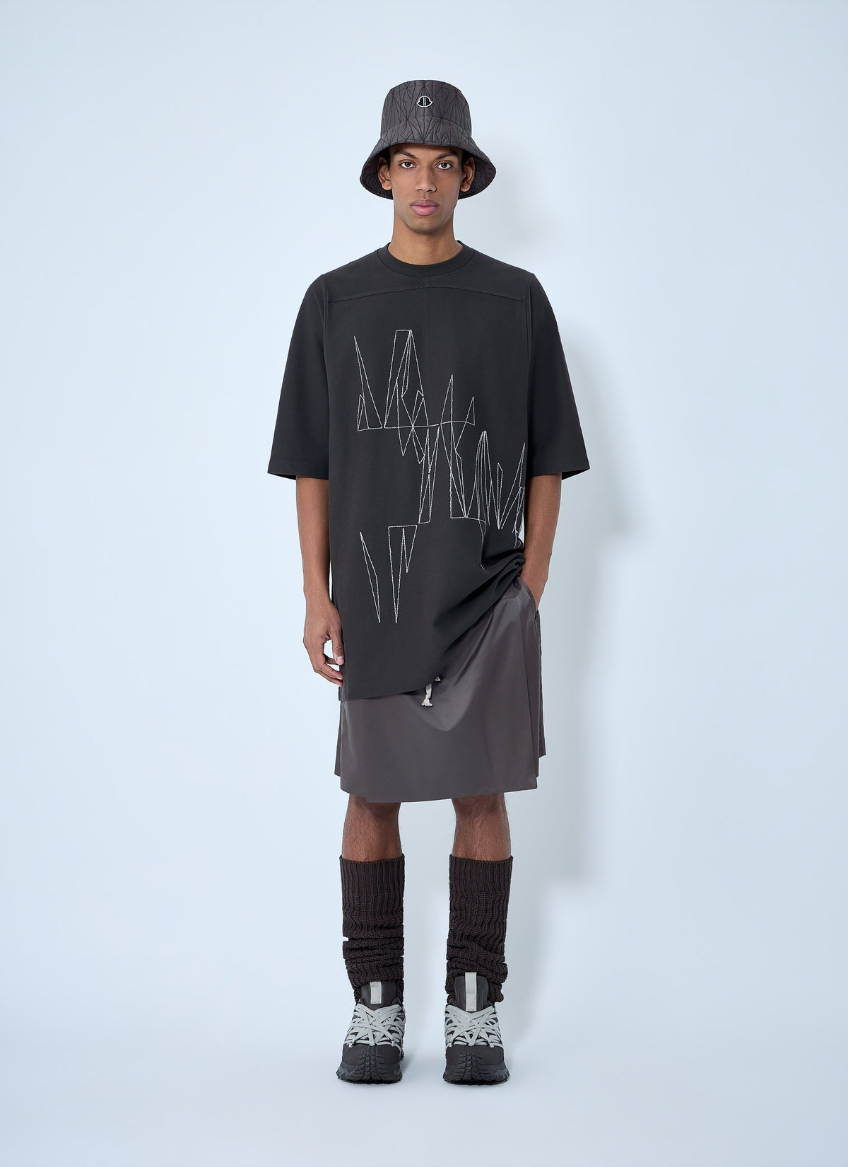 Moncler + Rick Owens Women Drawstring Midi Kilt Shorts