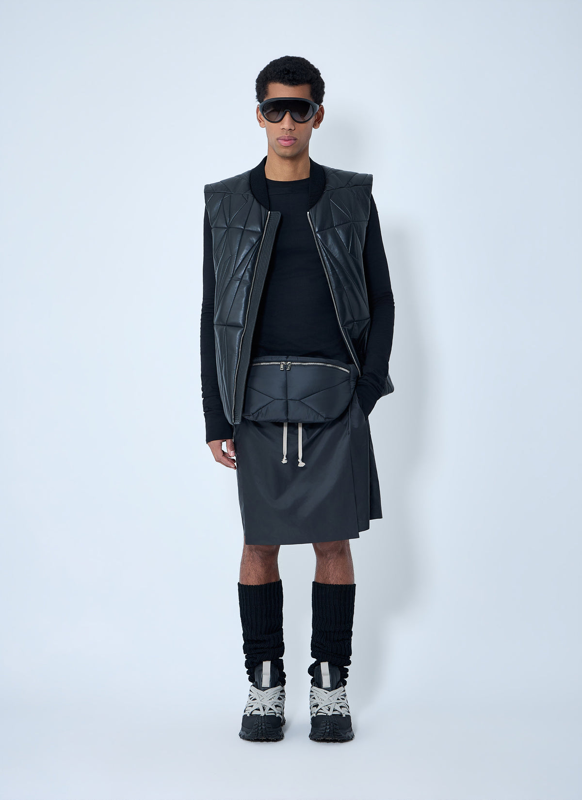 Moncler + Rick Owens Moncler + Rick Owens Women Drawstring Midi Kilt Shorts