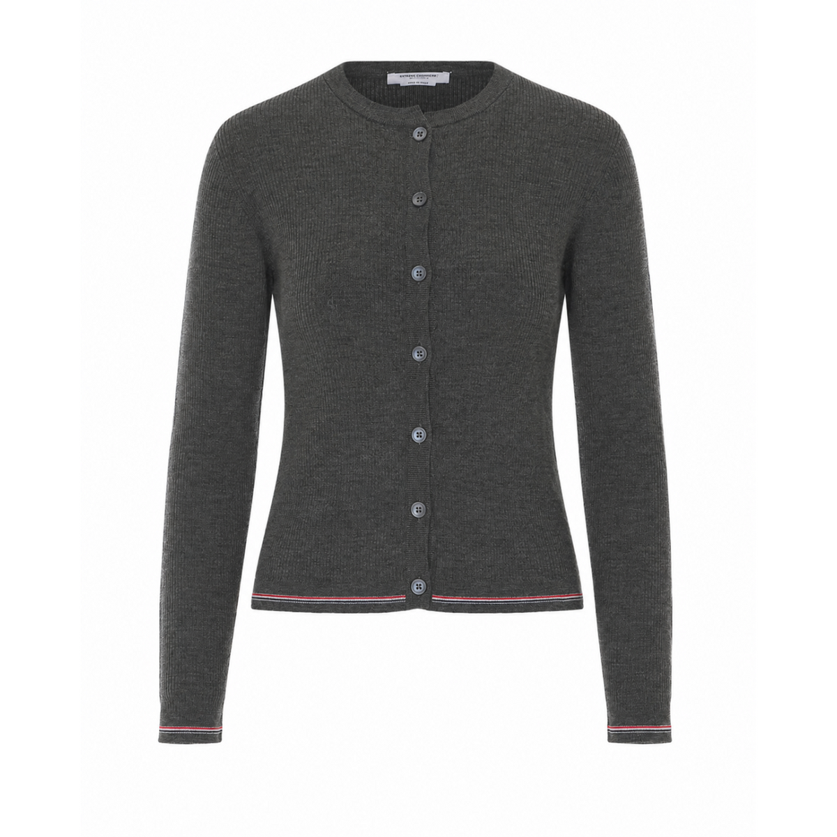 Thom Browne Women Merino Wool Rib Stitch Cardigan