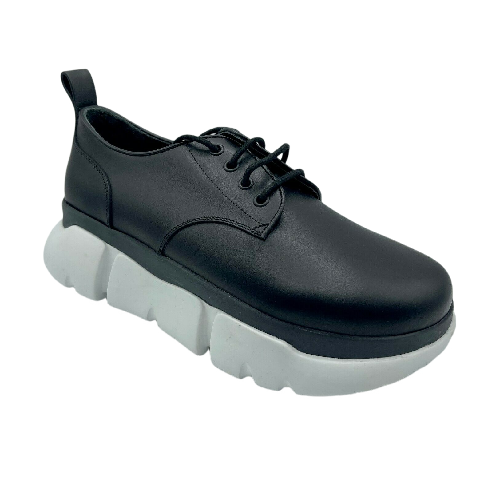 New MCM Men's Black Leather Platform Sneaker Black