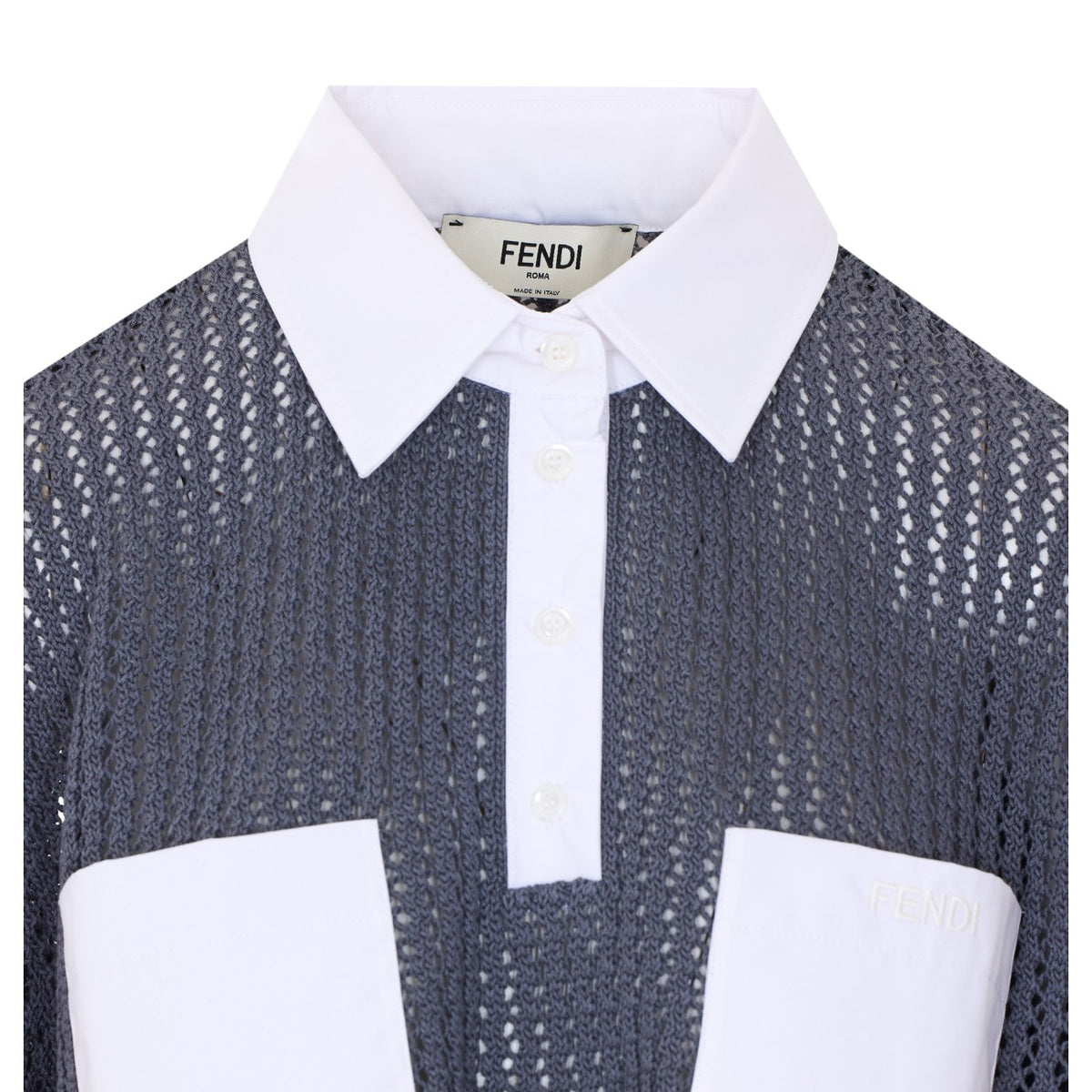 Fendi Women Military Mesh Polo