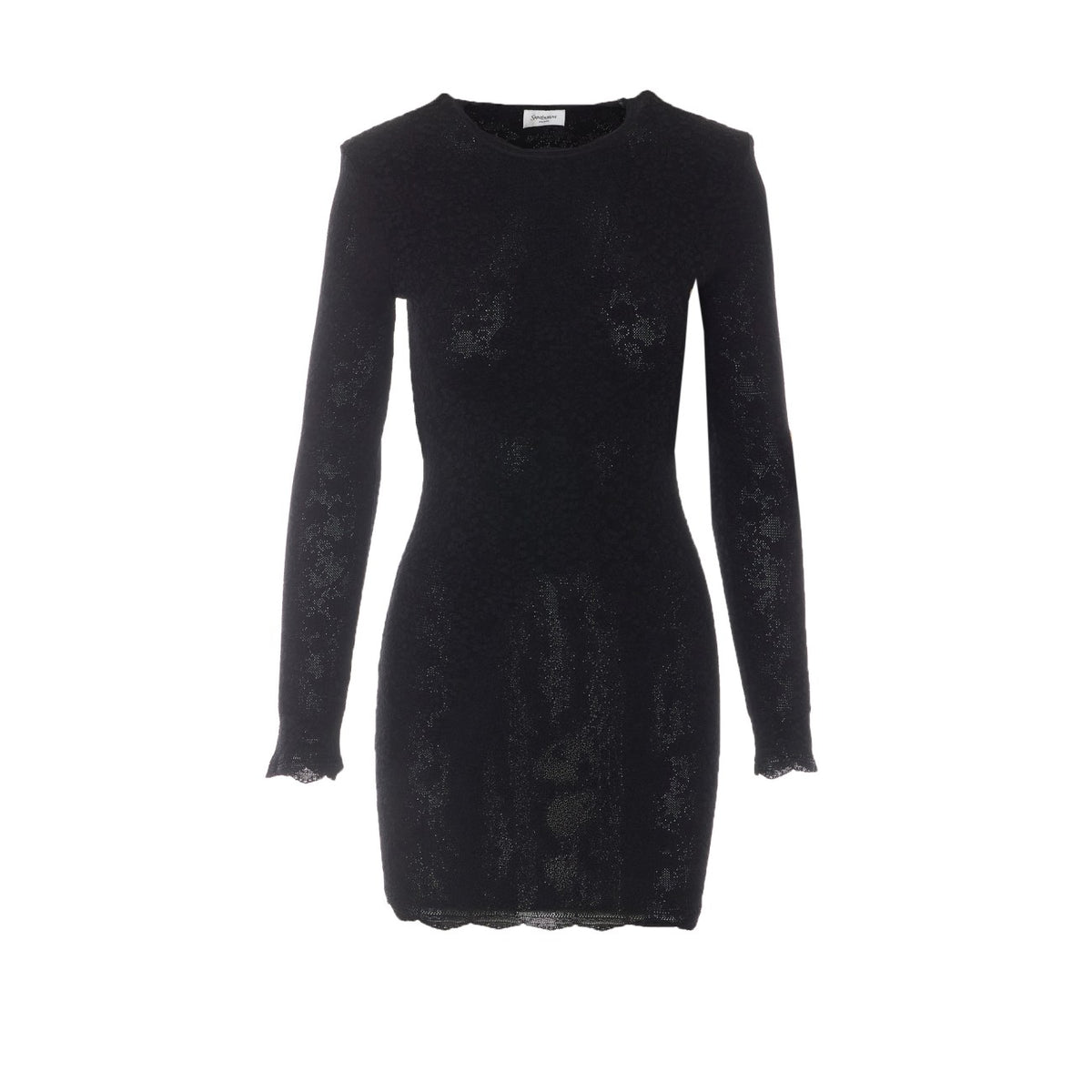 Saint Laurent Women Mini Dress In Floral Mesh Knit