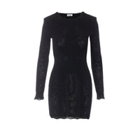 Saint Laurent Women Mini Dress In Floral Mesh Knit