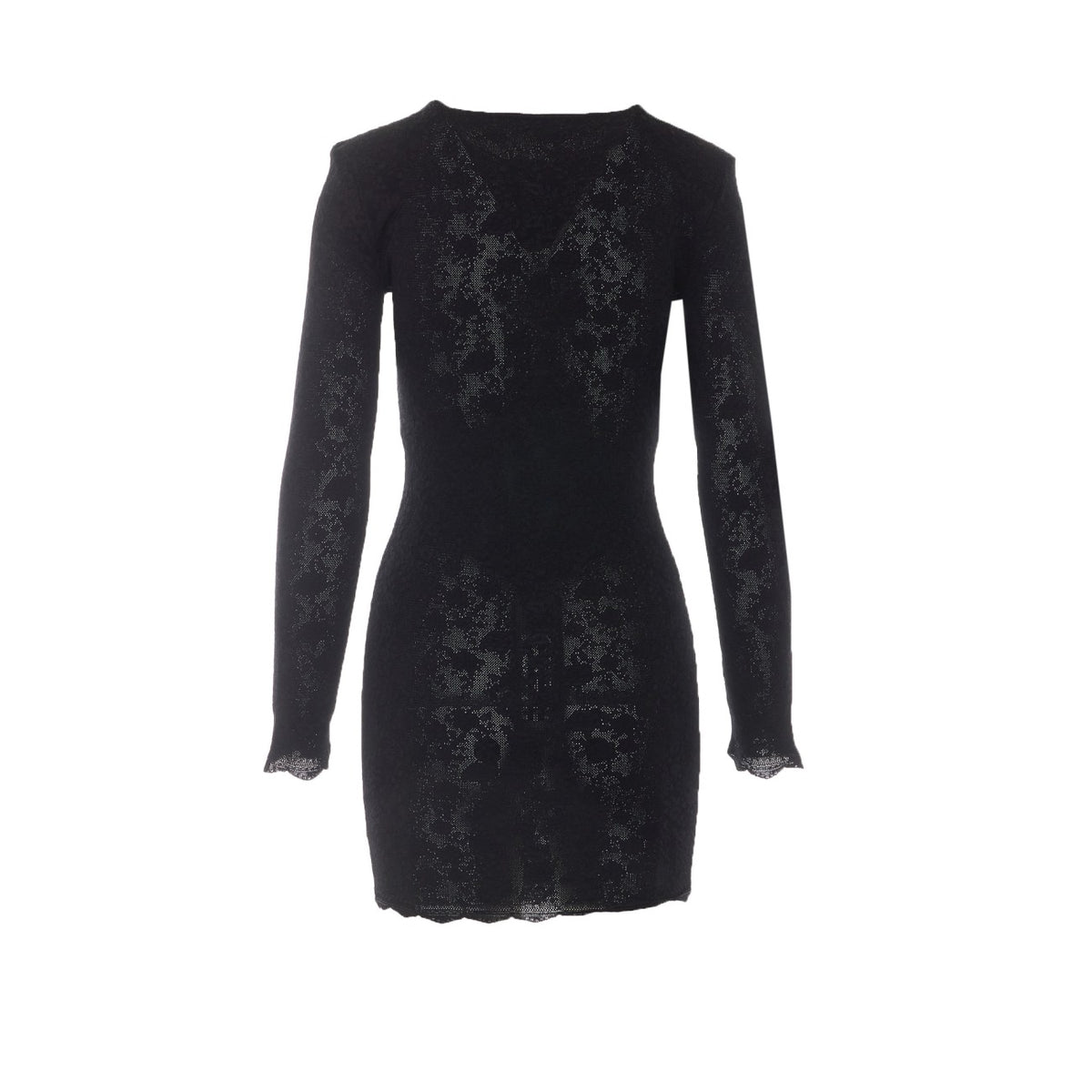 Saint Laurent Women Mini Dress In Floral Mesh Knit