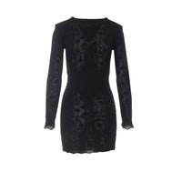 Saint Laurent Women Mini Dress In Floral Mesh Knit