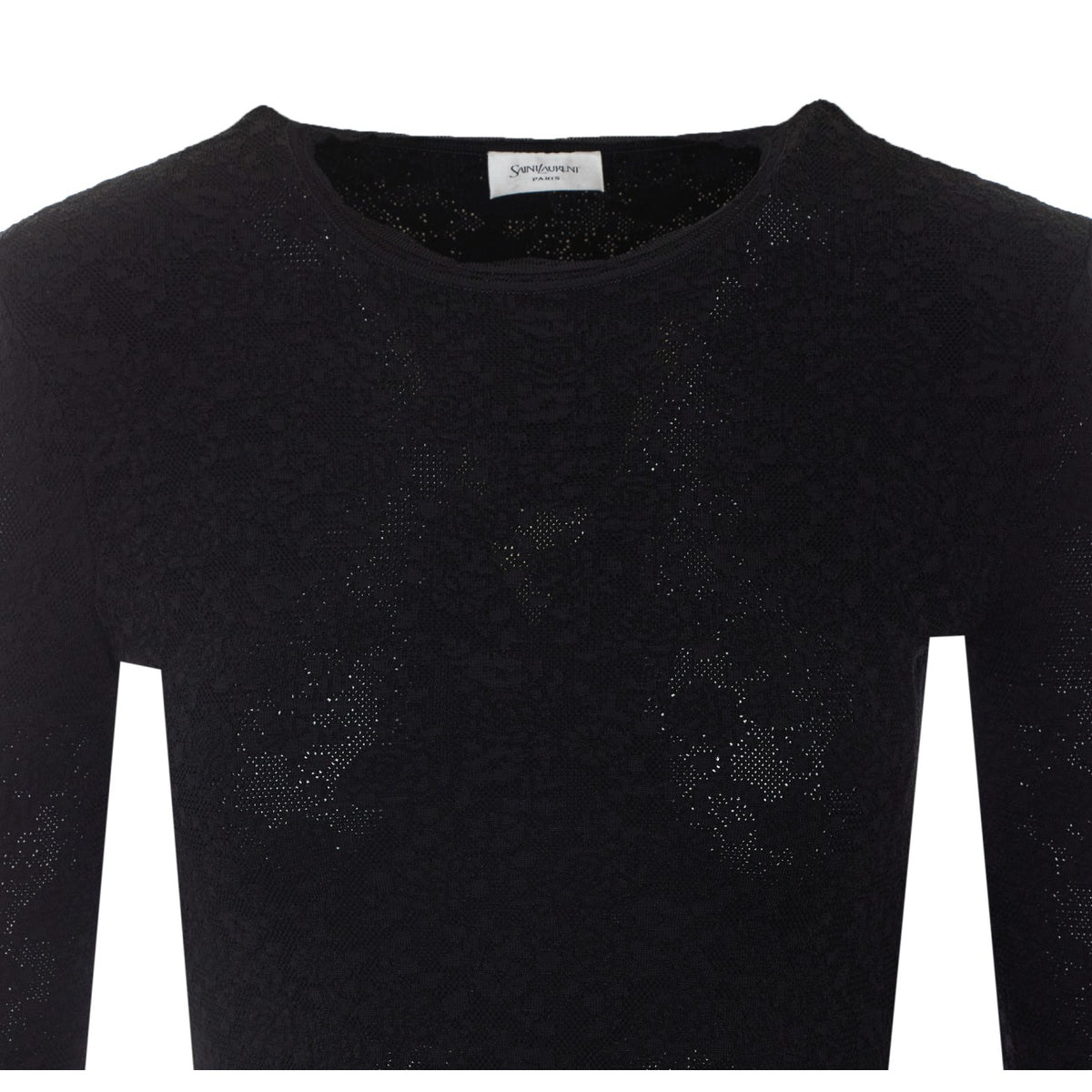Saint Laurent Women Mini Dress In Floral Mesh Knit