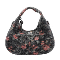 Ganni Women Mini Hobo Bag With Beaded Flower And Logo