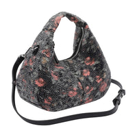 Ganni Women Mini Hobo Bag With Beaded Flower And Logo