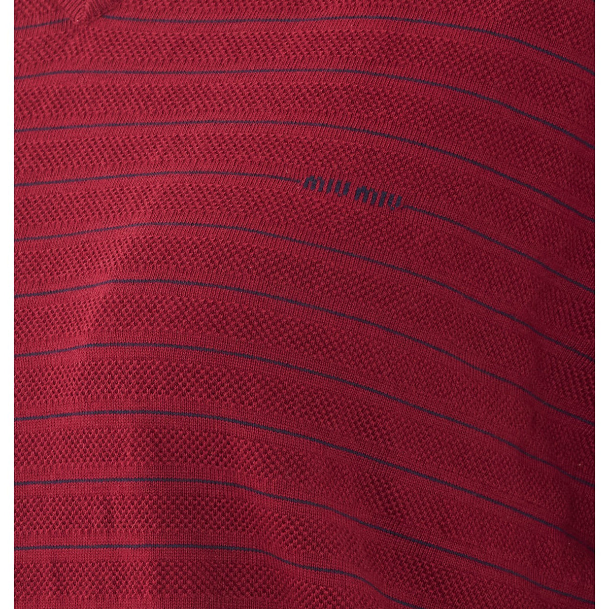 Miu Miu Women Mini Miu Miu Logo V Neck Polo