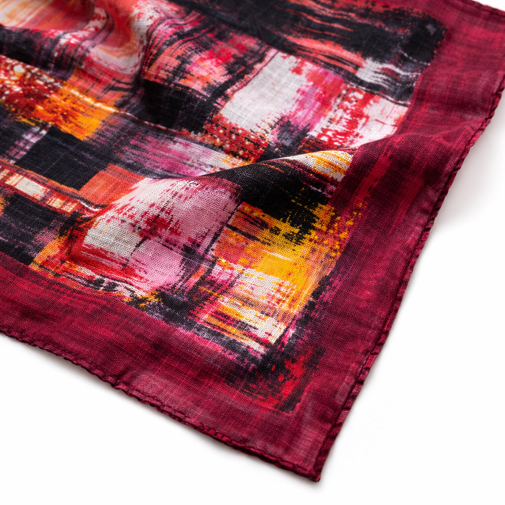 Missoni Red Brick Brushstroke Print Scarf