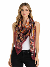 Missoni Red Brick Brushstroke Print Scarf
