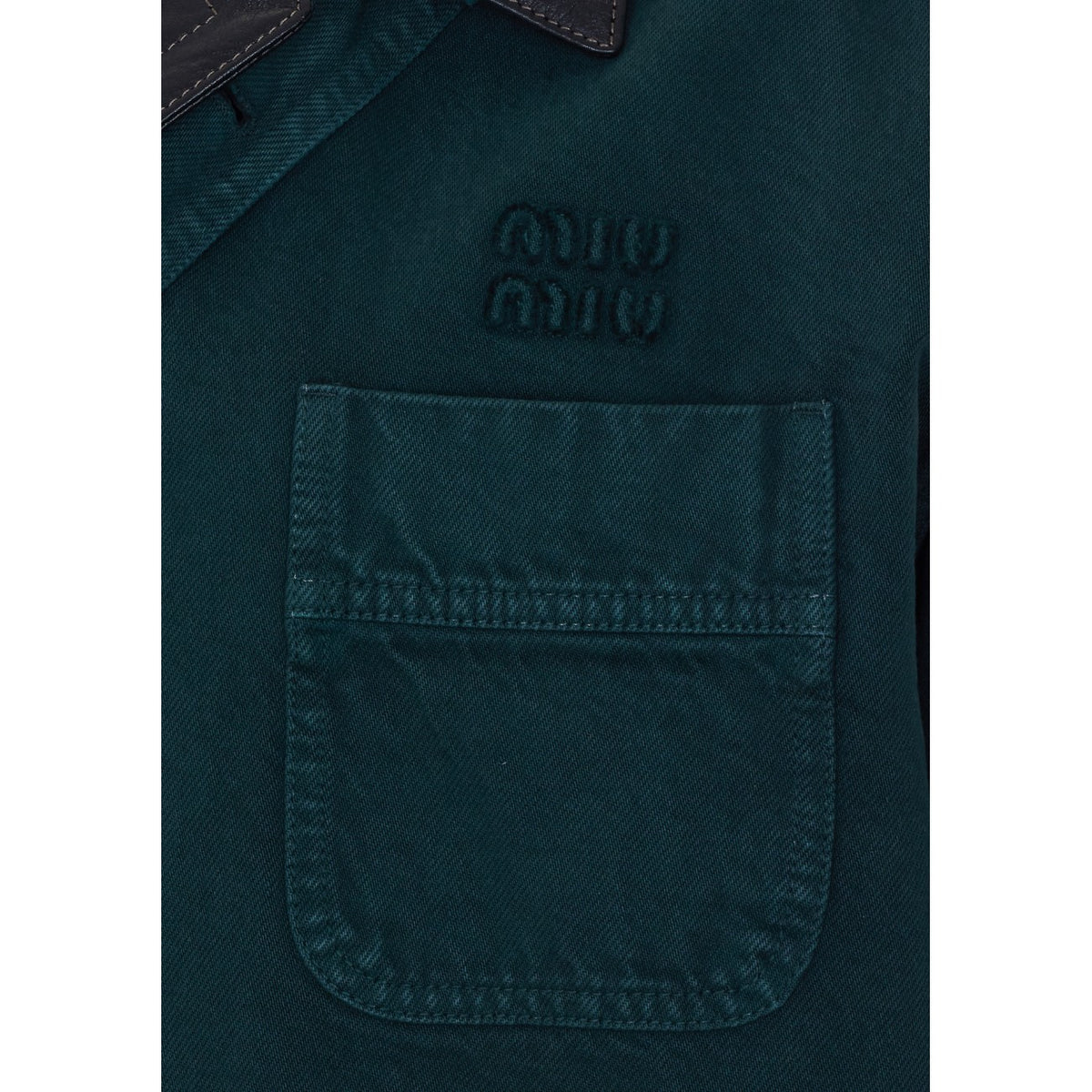 Miu Miu Women Miu Miu Logo Gabardine Single Breast Jacket