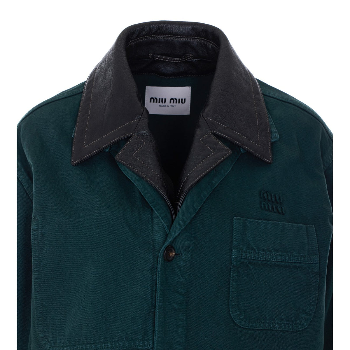 Miu Miu Women Miu Miu Logo Gabardine Single Breast Jacket