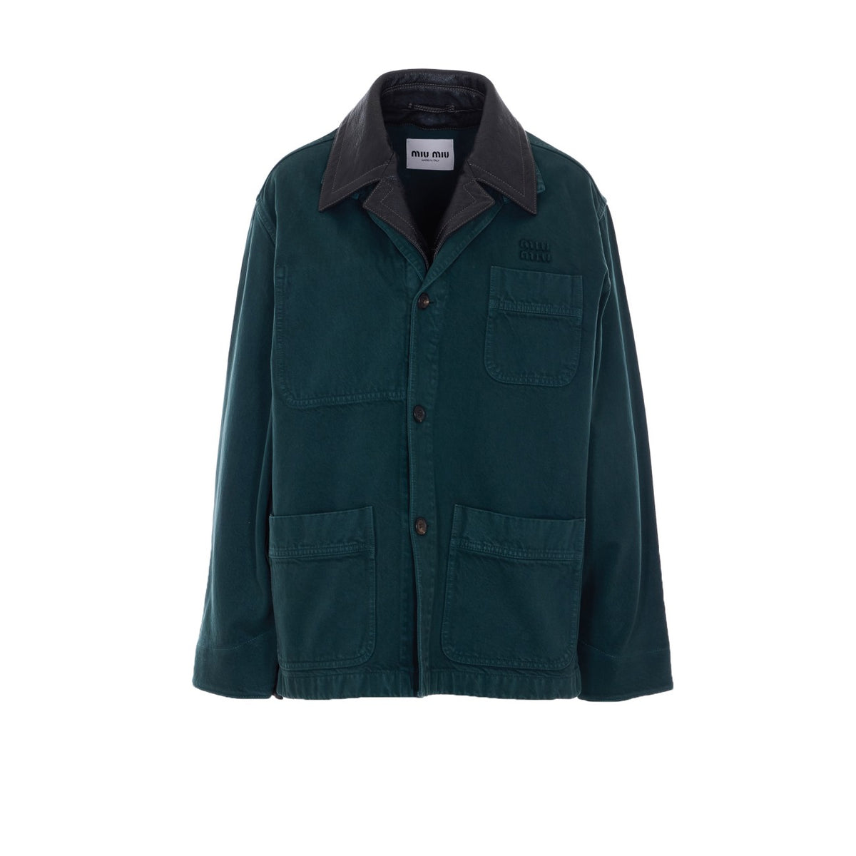 Miu Miu Women Miu Miu Logo Gabardine Single Breast Jacket